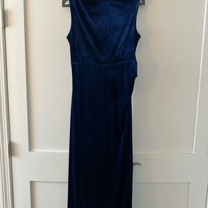 Elegant Navy Blue Velvet Dress